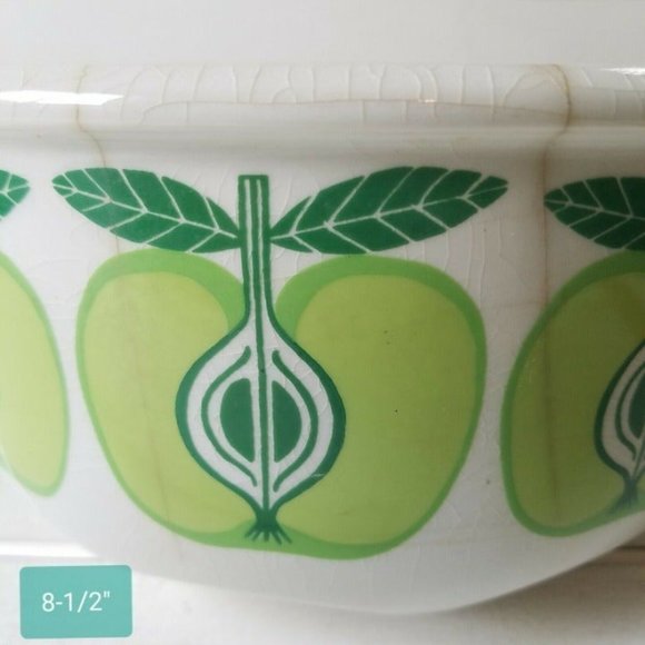 Large Size ARABIA FINLAND Green Apple Pomona - Picture 2 of 7